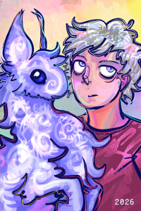 Cast picture of Smoke. Both his human & animal forms.